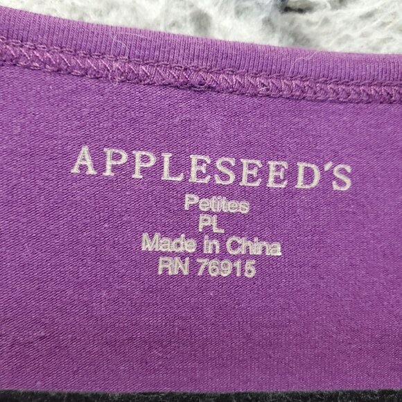 Appleseeds Dress Womens Large Purple Petite 3/4 Sleeve Polyester Blend - Picture 2 of 11